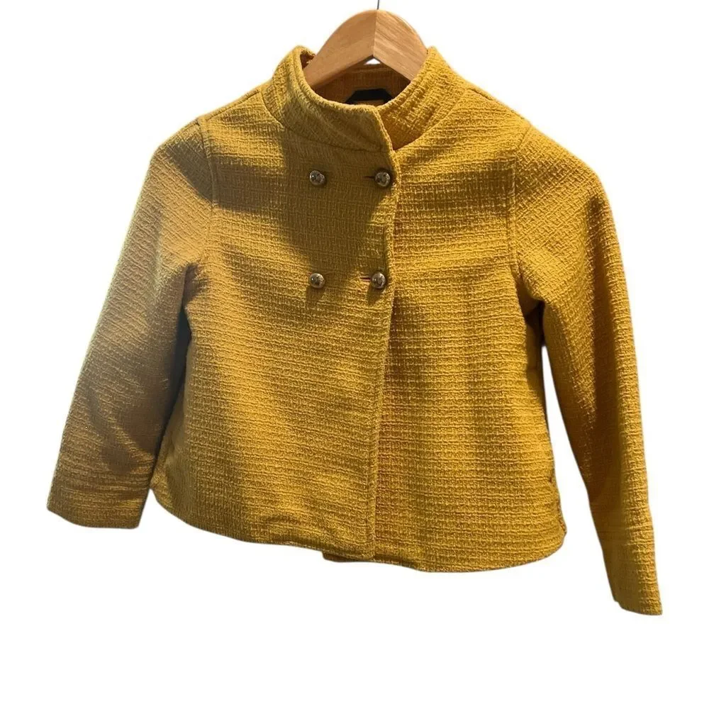 Gymboree Girls Wool Blend Tweed Jacket Mustard Yellow Size 7/8